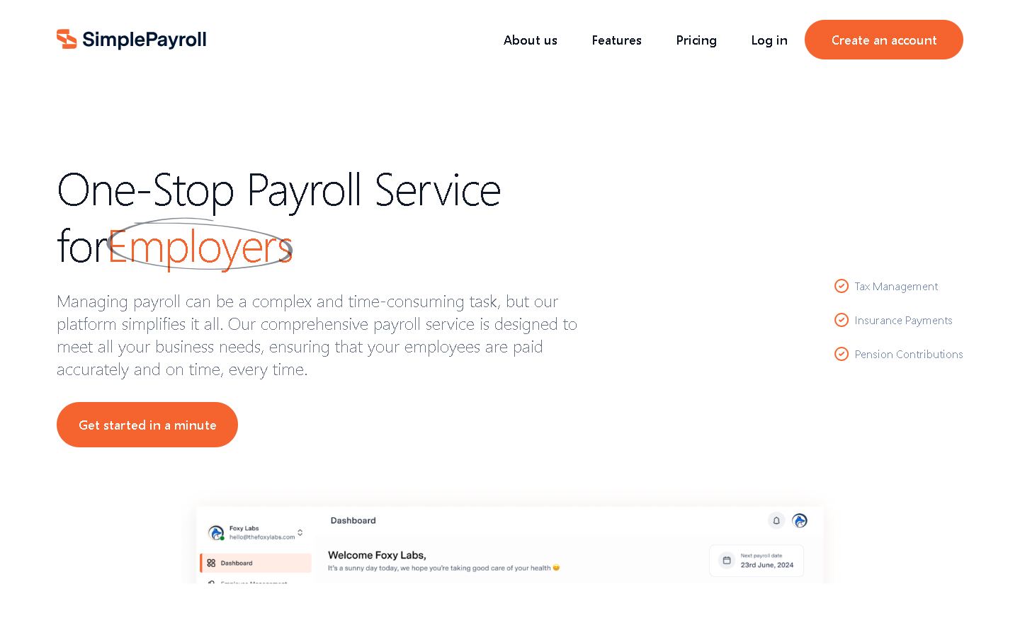 Simple Payroll screen 1